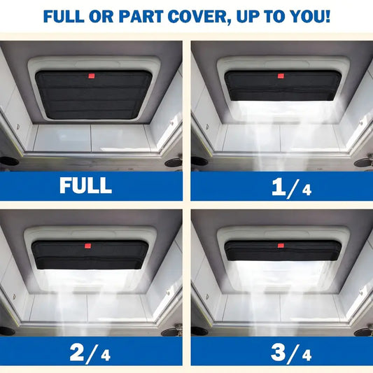 Maxxair Fan Thermal Blind All Weather Skylight Insulation Foldable Reflective & Blackout Shade Universal 41.27x41.27 cm Velcro Attached