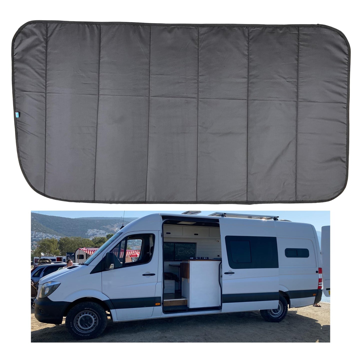 Voorschijf binnenste zonbescherming verduistering voor sprinter 2019-2025, 3 stuks auto voorruit van de voorruit deksel thermorollo set anti-uv thermische kast cabine windbescherming schijf bedekking Voorschijf binnenste zonbescherming verduistering voor sprinter 2019-2025, 3 stuks auto voorruit van de voorruit deksel thermorollo set anti-uv thermische kast cabine windbescherming schijf bedekking