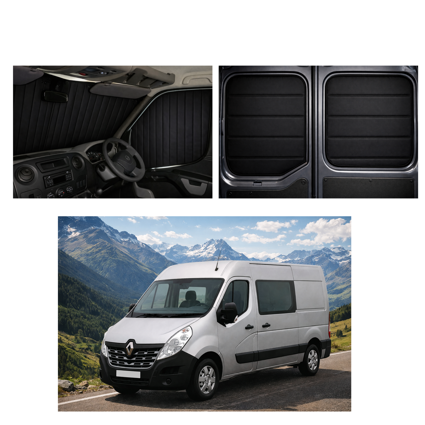 Renault Master / Nissan NV400 Magnetic Thermal Window Blinds 2010–2024 | Insulated Blackout Campervan Covers – ZÉAUSA Van Gear