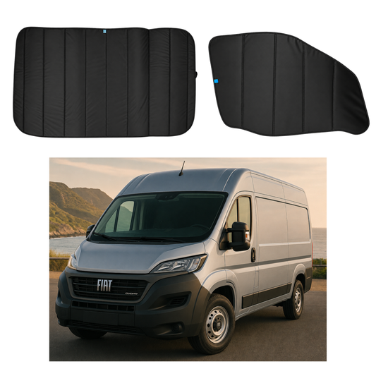Citroen Relay, Fiat Ducato & Peugeot Boxer Magnetic Thermal Van Window Blinds | Custom Fit Blackout Insulated Shades | ZÉAUSA Van Gear