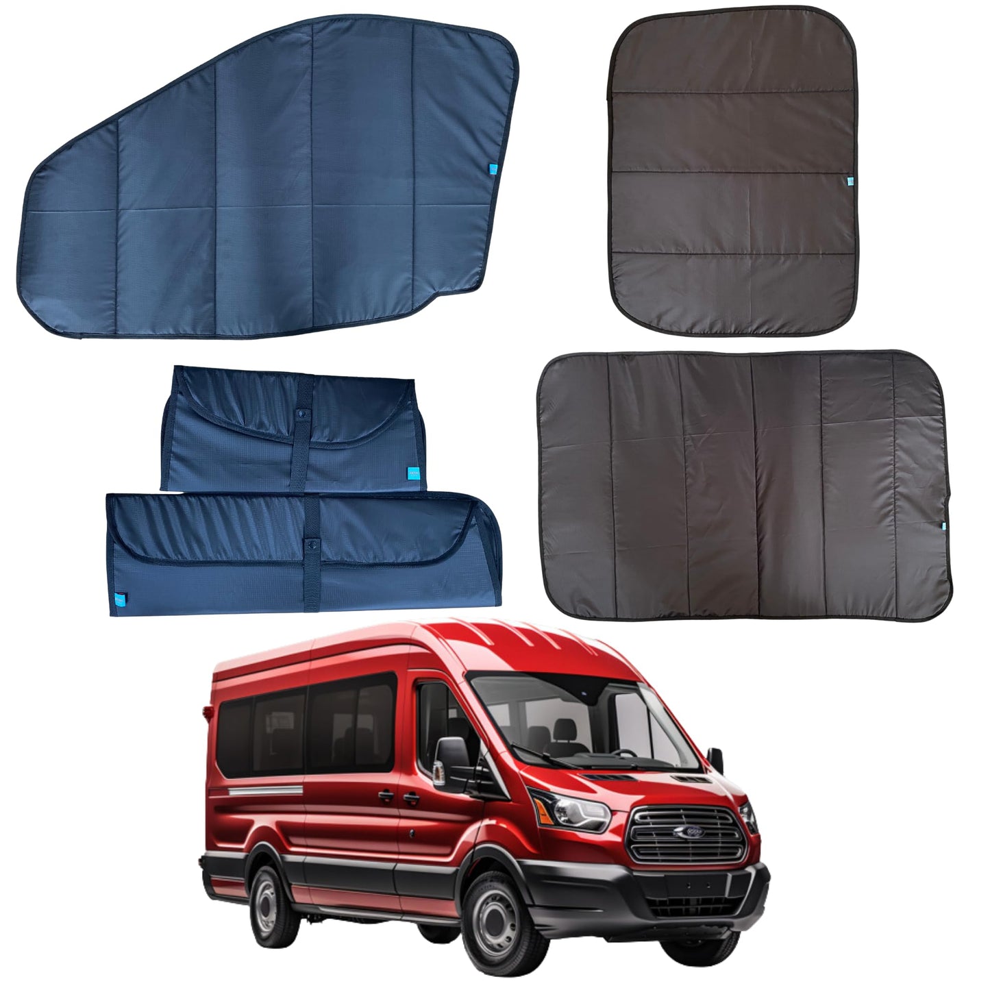 Insulated Thermal Magnetic Window Cover Blinds Compatible with Ford Transit MK8 2015 - Current.